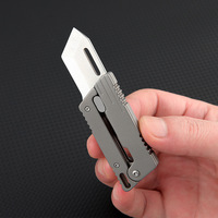 Couteau pliant en alliage de titane avec lame en acier D2, jouet anti-stress pour adulte, porte-clés portable, outil EDC, ouvre-colis, logo personnalisé