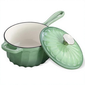 <span class=keywords><strong>Casserole</strong></span> de 1 litre avec couvercle, <span class=keywords><strong>en</strong></span> <span class=keywords><strong>fonte</strong></span> émaillée, petite marmite robuste pour la cuisson de pâtes, sauces, soupes, lait - Product Image 1