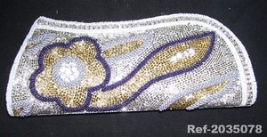 white & black Ladies party clutch purse - Product Image 3