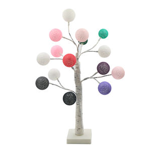 Haute qualité chambre chambre décoration de noël lumière veilleuse 45cm 30led multicolore boule de coton arbre lumière - Product Image 4