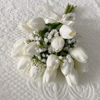 Bunga Tulip Buatan Tangan Sederhana, Lembut, Tahan Lama, Ringan, Bunga Baby's Breath Sutra, Simulasi Bunga Pernikahan, Perlengkapan Fotografi, Merek LQ