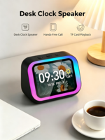 Haut-parleur intelligent de bureau AI avec écran numérique LED, WiFi, Bluetooth, commande vocale, assistant domestique, lecteur de musique, appareil intelligent