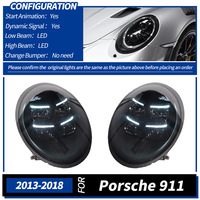 Phare LED matriciel Plug and Play pour Porsche 911 991.2 2013-2018, avec feux de jour bleus à commande tactile et clignotants, remplacement direct pour une mise à niveau facile