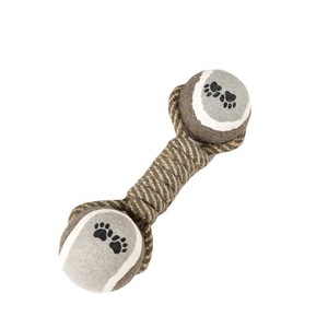 Jouet en corde pour animaux de compagnie, boule en chanvre, durable, à mâcher, pour chiens de taille moyenne et grande, couleur grise - Product Image 4