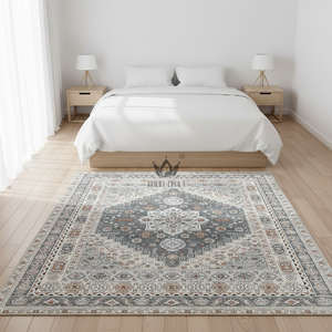 Tapis de sol lavable conçu avec un tissu en polyester, un support en TPR lavable et un profil fin de 5 mm pour une entretien quotidien simple. - Product Image 1