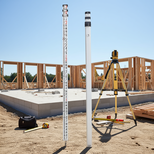 Varilla de medición telescópica de aleación de aluminio de 9 pies, herramienta de nivelación de doble cara con nivel de burbuja y bolsa de transporte - Product Image 2