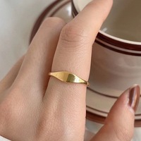 Beliebte Ringe Schmuck Frauen 18 Karat vergoldet Edelstahl DIY zierlich niedlich personal isierte leere benutzer definierte gravierte Ring für Geschenk