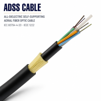 Câble à fibres optiques aérien autonome ADSS, 24 cœurs, G652D, monomode, gaine PE, pour ligne électrique aérienne