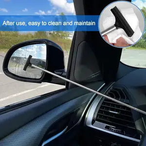 Small Auto Squeegee Telescopic Long Handle Auto Side Mirror Clean Tool Car Rearview Mirror Wiper