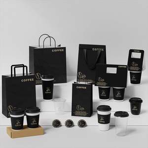 Sac cadeau en papier kraft recyclé durable, en pulpe vierge, avec poignée portable torsadée, pour la boulangerie, le café, le thé, l'emballage alimentaire, les promotions - Product Image 1