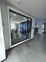 Ventana Fija de Aluminio Negro con Doble Vidrio Templado, Rotura de Puente Térmico, Tamaño Personalizado, Impermeable, para Villa o Baño