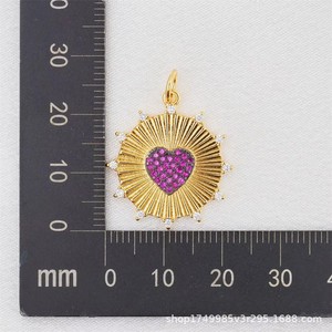 Gold Plated Heart Charm Pendant With Zircon Inlay Vintage Style Alloy Jewelry Charms For DIY Necklace Accessories - Product Image 4