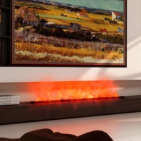 Desain Baru Perapian Uap Listrik Realistis Modern dengan Remote Control Berbagai Warna untuk Dekorasi Kantor.