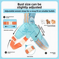 Harnais en polyester respirant en forme de Y pour animaux de compagnie, rembourrage en mousse, sangle de poitrine réglable de type selle, non abrasive, lavable en machine, petite taille