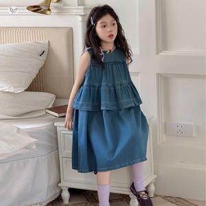 Vestido de mezclilla suave para niñ<span class=keywords><strong>a</strong></span>, estilo coreano, tipo pastel, ligero y adelgazante, <span class=keywords><strong>a</strong></span> la moda, novedad de verano 2026 - Product Image 4