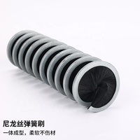 Brosse à rouleaux à ressort hélicoïdal personnalisée, matériau personnalisé, fil de nylon, brosse industrielle de type C, poignée en plastique, traitement de surface