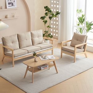أريكة مقطعية من الخشب الصلب للشقة الصغيرة ، طاولة استقبال ترفيهية بسيطة ، مجموعة كراسي للعيش في المنزل - Product Image 5