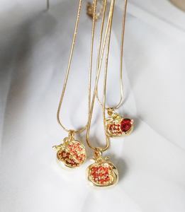 <span class=keywords><strong>Collana</strong></span> alla Moda <span class=keywords><strong>con</strong></span> Catena a <span class=keywords><strong>Serpente</strong></span> Placcata in Oro 18K e Ciondolo a Melagrana <span class=keywords><strong>con</strong></span> Zirconi Rossi per Gioielleria Femminile - Product Image 4