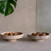 SW ST0NE Moderne, bol étroit en marbre naturel poli Calacatta Viola Travertine, pour bibelots et objets, décoration de villa et de maison