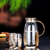 Pichet à eau en verre borosilicate fait main 1800 ml, ensemble de pichets à eau froide colorés avec couvercle