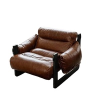 Fauteuil Jersey Island pour salon, style Mid-Century, en métal, avec revêtement en coton, non pliable, fauteuil inclinable vintage, pour la détente, meuble individuel pour la maison
