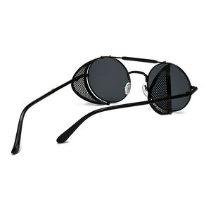 Fashion Hot Sell Side Shield Round Shape Metal Uv400 Vintage Gold Style Flip <strong>Top</strong> Sun <strong>Glasses</strong> for Men Women Steampunk Sun <strong>Glasses</strong> - Product Image 3