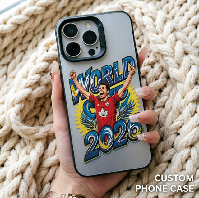 Football Phone case 2026 Comic Style Player Pattern Matte Black TPU Case, Shockproof Cover for iPhone 17 16 15 14 13 Pro Max