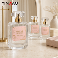 Rouleau d'étiquettes personnalisées pour parfum, rose doré, imperméable, résistant aux rayures, autocollant adhésif, écologique, durable, pour bouteille cosmétique