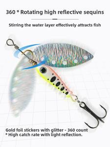 Leurre rotatif Daoyu en acier inoxydable réactif aux UV, luminescent dans l'obscurité, avec paillettes, <span class=keywords><strong>pour</strong></span> <span class=keywords><strong>la</strong></span> pêche nocturne au bar et à <span class=keywords><strong>la</strong></span> <span class=keywords><strong>truite</strong></span> - Product Image 4