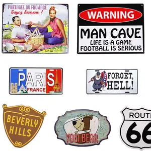 wholesale metal retro garage decorative signs custom vintage tin sign