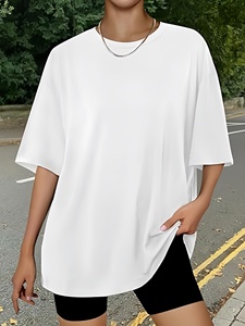 T-shirts amples pour femmes, personnalisables avec logo, à manches courtes, pour l'été, la mode, l'entraînement, la course, la gym, les vêtements décontractés - Product Image 5