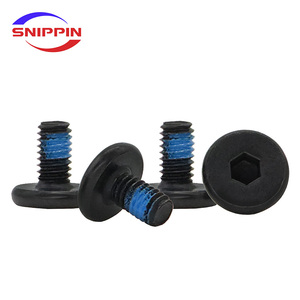 Tornillo de cabeza plana hexagonal M2.5 * 5 * 9, pequeño, antidesprendimiento, con pegamento, no estándar, negro, delgado, para productos de ferretería - Product Image 2