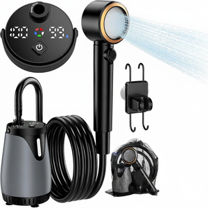 <span class=keywords><strong>Douche</strong></span> de <span class=keywords><strong>camping</strong></span> portable nouvelle génération, 6000 mAh rechargeable, étanche IPX8, pression améliorée, 5 modes de pulvérisation, pompe de pulvérisation pour la tête de <span class=keywords><strong>douche</strong></span> - Product Image 1