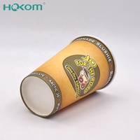 Gobelets à café en papier jetables écologiques personnalisés imprimés avec revêtement PE à paroi simple Hokom 16 oz pour boissons, lait et autres boissons