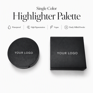 <span class=keywords><strong>Palette</strong></span> de surligneur individuelle vegan à effet scintillant, étui noir avec logo personnalisé, maquillage polarisé waterproof - Product Image 1
