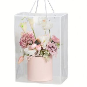 Florist Materials Floral Gifts Transparent Frame Tote <b>Bag</b> for Flower Bouquet Packaging Ivory Board <b>Craft</b> Use - Product Image 6