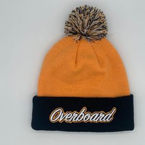 Chapeau d'hiver personnalisé de luxe pour hommes et femmes, <span class=keywords><strong>bonnet</strong></span> en tricot bicolore, broderie 3D, <span class=keywords><strong>pompon</strong></span>, logo personnalisé, plage et affaires - Product Image 5