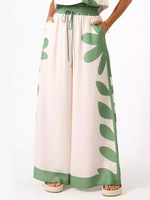 Ensemble deux pièces pour femme, style européen et américain, nouvelle collection été, haut court formel imprimé et pantalon long moulant à taille élastique