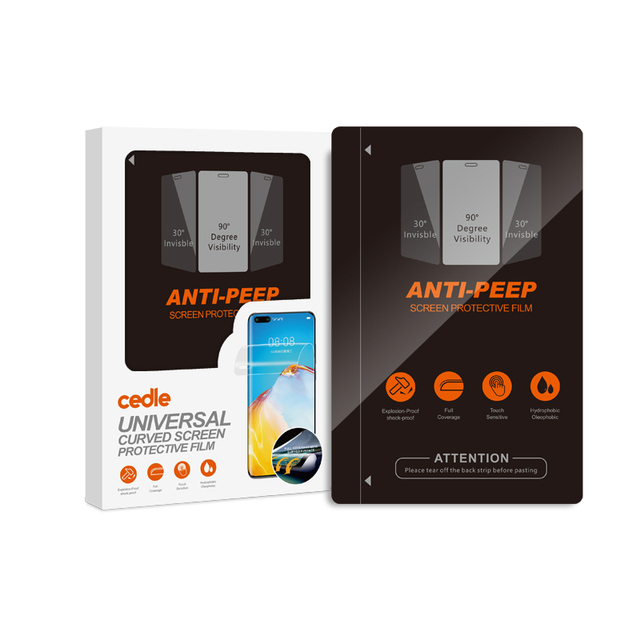 Factory Price High Quality Wholesale Privacy Sheet for Mobile Hydrogel Privacy Protective Film Screen Protector