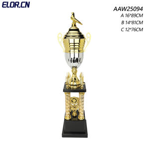 Elor Trophée classique grec ancien en argent doré très grand avec figurines d'aigles volants pour souvenirs de club de grande classe - Product Image 2