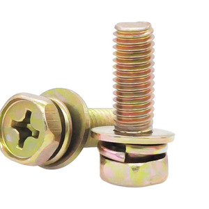 Iron Plated Galvanized Cross Head Hexagonal Screw M5 M6 M8 Fully Threaded Metric Grade A Level 4.8 Construction Industry Use - Product Image 2