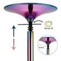 HM HM-590C Barre de danse colorée en acier poli 45 mm, statique, portable, amovible, extensible 217-270 cm, fitness, danse, toutes saisons