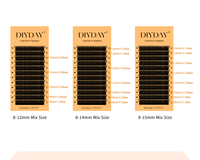 DIYDAY Extensions de cils en vison 3 pointes fendues Cils en forme de YY avec C D Curl Faux cils pour un maquillage des yeux amélioré