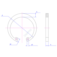 65Mn Spring Steel / 304 Stainless Steel GB893 Internal Circlip C Type Snap Ring Retaining Ring for Bore Hole Shaft Groove
