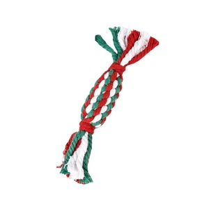 Juguete de cuerda con nudo de caramelo navideño para perros, juguete duradero para masticar, rojo, verde, blanco, 22cm, 40g - Product Image 5