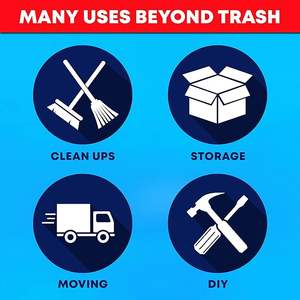 65 Gallon <b>Trash</b> Extra Large <b>Trash</b> Garbage <b>Bag</b> Can Liners Construction Industrial Plastic Heavy Duty <b>Trash</b> Can Liners - Product Image 5