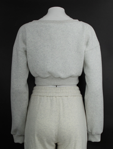 Cinturino a costola in cotone francese di peso medio personalizzabile <span class=keywords><strong>felpe</strong></span> da <span class=keywords><strong>donna</strong></span> a maniche lunghe in stile Casual consapevolezza del marchio - Product Image 6