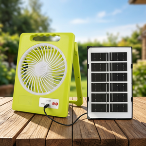 Ventilador Plegable Portátil Recargable Solar de 3 Velocidades, 5 Aspas, Control Táctil, Panel Solar Separado, DC5V-6V, ABS, 2x1200mA, Litio - Product Image 5