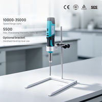 Homogénéisateur portatif haute vitesse Lichen SFJ 35000 tr/min, broyeur-disperseur de tissus de laboratoire pour échantillons de 0,1 à 250 ml, batterie au lithium sans fil