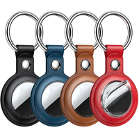 Étui en cuir PU LeYi pour AirTag, support anti-perte pour clés, étui de suivi GPS pour Apple AirTag